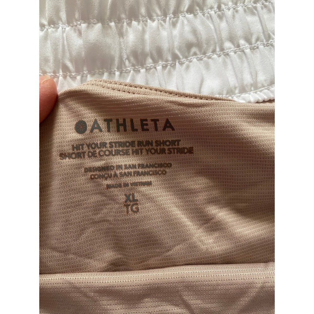 Athleta Hit Your Stride Run Short Women XL White High Rise Featherweight Stretch - Picture 4 of 5